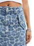 Aapee by A Bathing Ape long denim skirt in blue wash