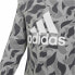 Фото #4 товара Толстовка без капюшона Adidas ID Crew серого цвета для девочек.