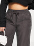 Simply Be wide leg cargo trouser with side zip pockets in grey