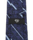 ფოტო #3 პროდუქტის Men's Superman Stripe Pattern Silk Tie