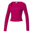 Puma Classic Square Neck Ribbed Long Sleeve Womens Pink Casual Tops 534167-14