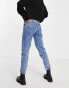 Pull&Bear Tall – Schlichte Mom-Jeans in Mittelblau