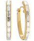 ფოტო #1 პროდუქტის Women's Crystal Baguette Oval Hoop Earring