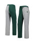 ფოტო #1 პროდუქტის Women's Green, Gray Michigan State Spartans Colorblock Cozy Tri-Blend Lounge Pants