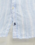 Scalpers icon linen shirt in light blue stripes