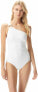 Фото #1 товара Michael Kors 305886 Iconic Solids One Shoulder One-Piece White 10