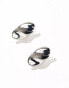 Фото #2 товара DesignB London hammered oval stud earrings in silver