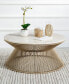 Biscayne 38" Wood with Travertine Insert Rope Cocktail Table