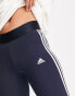 adidas Sportswear Essential 3 stripe leggings in navy