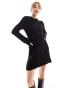 Фото #8 товара Reclaimed Vintage knitted mini dress with hood in black