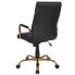 Фото #2 товара High Back Black Leather Executive Swivel Chair With Gold Frame And Arms
