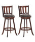 Фото #10 товара Set of 2 29.5'' Swivel Bar stool Leather Padded Dining Pub
