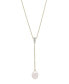 Macy's cultured Freshwater Pearl (9x7mm) Long Pendant in 14K Yellow Gold