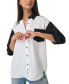 Women's Colorblocked Button-Up Blouse