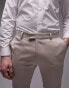 Фото #6 товара Topman super skinny herringbone texture suit trousers in stone