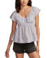 Women's Cotton Laced-Back Babydoll Top