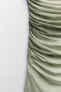 Короткое платье из полупрозрачной ткани с принтом и оборками ZARA