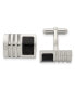 Фото #1 товара Stainless Steel Brushed Black Carbon Fiber Inlay Cufflinks