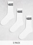 Фото #1 товара Vans classic crew 3 pack socks in white