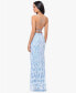Juniors' Sequin Strappy Sleeveless Gown