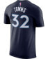 Фото #4 товара Men's Karl-Anthony Towns Blue Minnesota Timberwolves Name & Number Performance T-shirt