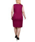 Фото #2 товара Plus Size Sleeveless Faux Wrap Skirt Dress