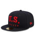 Фото #1 товара Men's Navy USMNT Text 59FIFTY Fitted Hat