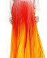 Women's Pleated Charmeuse Ombre Maxi Skirt