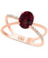 ფოტო #1 პროდუქტის Rhodolite (1/3 ct. t.w.) & Diamond (1/20 ct. t.w.) X Ring in 14k Rose Gold