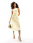 Фото #1 товара & Other Stories bias cut satin midi dress in butter yellow