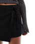 Фото #4 товара Weekday wrap mini skirt in black