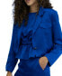 ფოტო #3 პროდუქტის Women's Crop Flap-Pocket Long-Sleeve Blazer