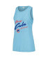 Фото #3 товара Women's Light Blue Chicago Cubs Gauze High Neck Tank Top