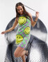 Фото #1 товара ASOS DESIGN Smiley racer mini dress in jacquard