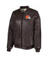 Women's Oatmeal, Brown Cleveland Browns Switchback Reversible Full-Zip Jacket