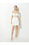 Bridal Mini Elbise Omzu Açık Korse Detaylı