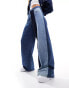 Фото #1 товара Love Moschino panelled high waisted wide leg jeans in blue