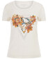 Women's Tropical Triangle Cotton Embellished T-Shirt