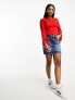 Фото #5 товара Wednesday's Girl fitted rib jumper with fluffy cuffs in red