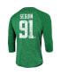 Фото #4 товара Men's Tyler Seguin Kelly Green Dallas Stars Name and Number Tri-Blend Raglan 3/4-Sleeve T-shirt