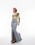 Фото #1 товара Topshop Tall denim double split maxi skirt in bleach