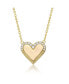 ფოტო #1 პროდუქტის 14K Gold Plated Cubic Zirconia Heart Pendant Necklace