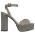 Фото #1 товара Nina Dorcas Metallic Platform Womens Silver Dress Sandals DORCAS-STEEL