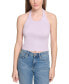 Фото #1 товара Women's Ribbed Embroidered-Logo Cropped Halter Top