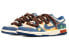 【定制球鞋】 Nike Dunk Low 手绘涂鸦 双鞋带 浸染做旧 复古街头 水洗牛仔 百搭 低帮 板鞋 男款 蓝褐色 / Кроссовки Nike Dunk Low DV0834-101