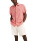 Фото #4 товара Men's Geo Pattern Short Sleeve Linen-Blend Shirt