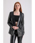 Women's Leather Jacket, Black Черный, Small - фото #2