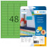 HERMA Coloured Labels A4 45.7x21.2 mm green paper matt 960 pcs. - Green - Self-adhesive printer label - A4 - Paper - Laser/Inkjet - Removable