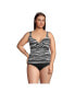 Plus Size Chlorine Resistant V-Neck Wrap Underwire Tankini Swimsuit Top Adjustable Straps