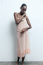Фото #2 товара Комбинированное платье в бельевом стиле ZARA